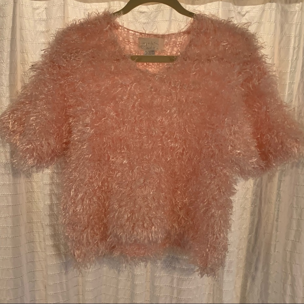 Like New Fuzzy Pink Sweater